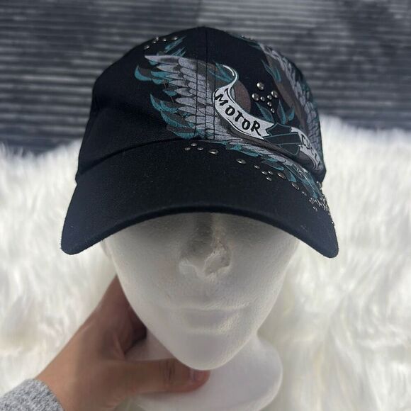 Harley-Davidson Accessories - Harley-Davidson Black Cap with Teal and Silver Wing Graphics